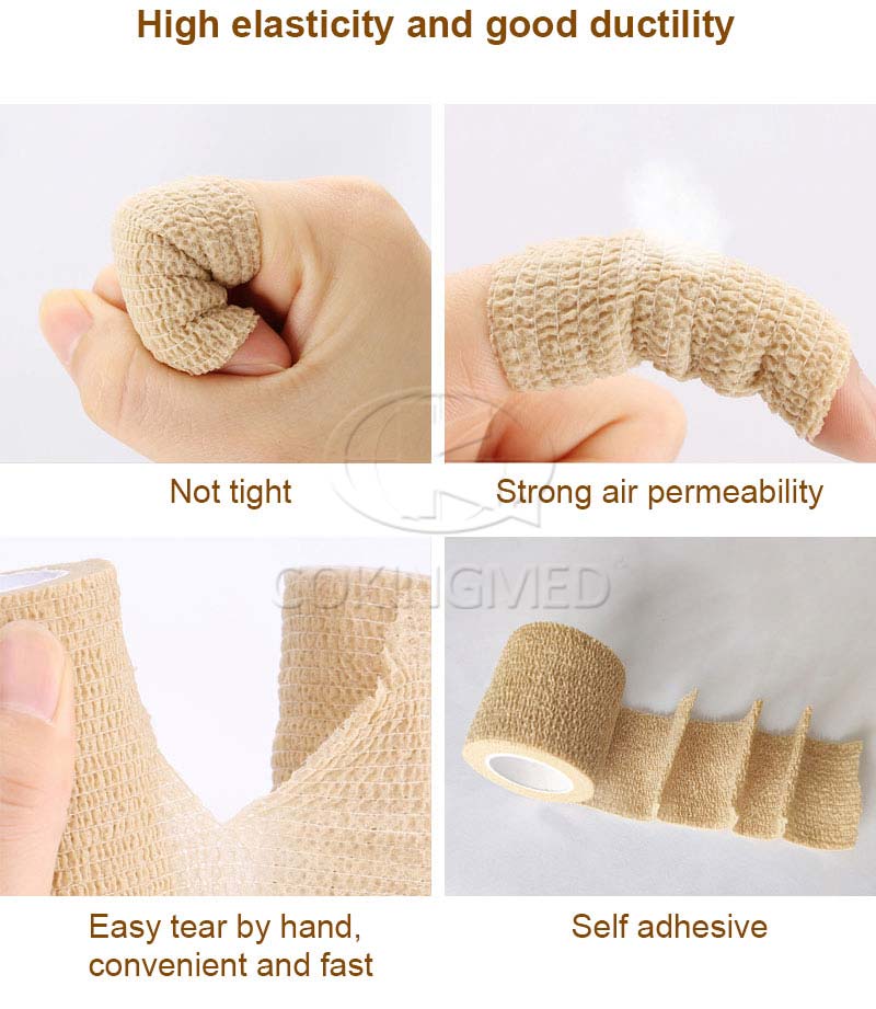 Bandagem elástica autoadesiva não tecida